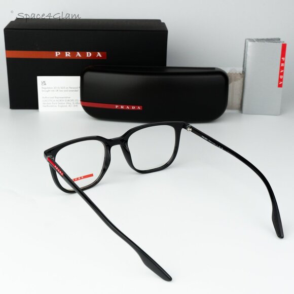 Prada Linea Rossa Men Eyeglasses Black Demo Square PS01OV 1AB1O1 BRAND NEW - Picture 8 of 8